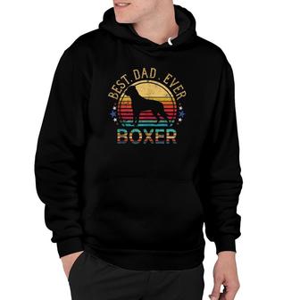 Mens Boxer Dad Best Dog Dad Ever Retro Vintage Funny Father Hoodie - Seseable