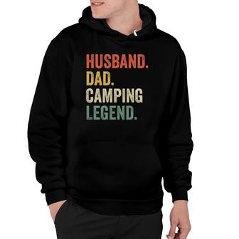 Mens Funny Camper Husband Dad Camping Legend Vintage Fathers Day Hoodie - Seseable