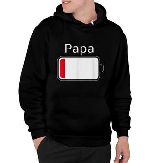 Mens Funny Tired Dad Low Battery Drained Hoodie - Thegiftio UK