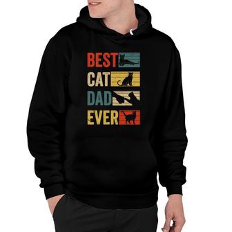 Mens Funny Vintage Cat Daddy Tee Fathers Day Best Cat Dad Ever Hoodie - Seseable
