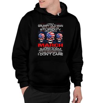 Mens Grumpy Old Man Allergic To Stupidity Born In March Hoodie - Seseable