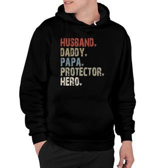 Mens Husband - Daddy - Papa - Protector - Hero Hoodie - Seseable