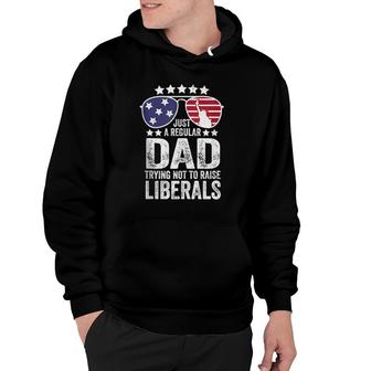 Mens Just A Regular Dad Trying Not To Raise Liberals Republican Hoodie - Seseable