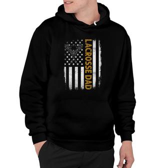 Mens Lacrosse Dadamerican Flag 4Th Of July Fathers Day Hoodie - Seseable