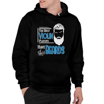 Mens Male Violin Player Beard Violinist Orchestra Gift Hoodie - Seseable