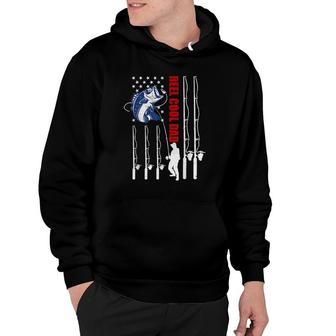 Mens Mens Vintage Fishing Dad Usa Flag Reel Cool Dad Fathers Day Hoodie - Seseable