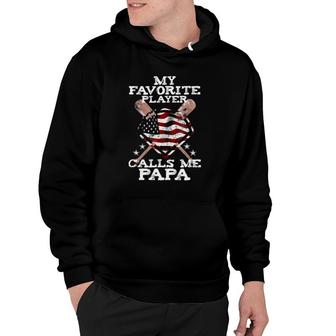 Mens My Favorite Player Calls Me Papa Grandpa Baseball Hoodie - Seseable