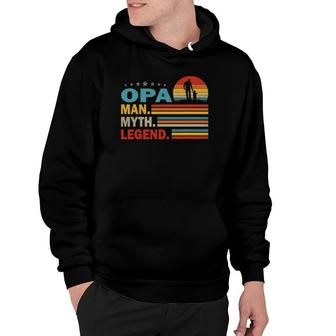 Mens Opa Man Myth Vintage Opa Legend Fathers Day Gift Hoodie - Seseable