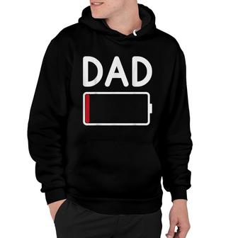 Mens Tired Dad Low Battery Funny Fathers Day Hoodie - Thegiftio UK