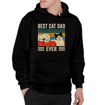 Mens Vintage Best Cat Dad Ever Bump Fit Classic Hoodie - Seseable