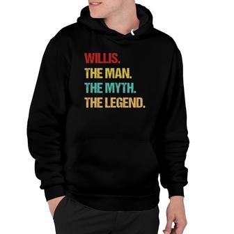 Mens Willis The Man The Myth The Legend Hoodie | Mazezy