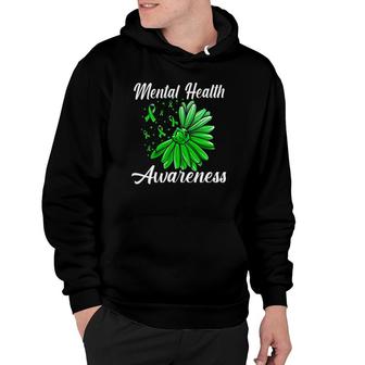 Mental Health Awareness Mental Hygiene Related Green Ribbon Hoodie - Seseable