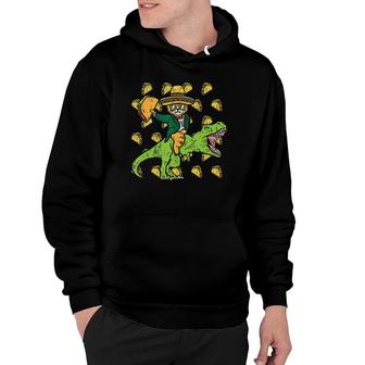Mexican Cat Trex Tacos Funny Cinco De Mayo Fiesta Dinosaur Hoodie - Seseable