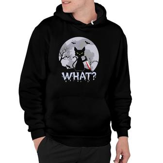 Murderous Cat With Bloody Knife Halloween What Hoodie | Mazezy