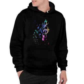 Music Notes Trumpet Guitar Musical Instrument Treble Clef Hoodie | Mazezy