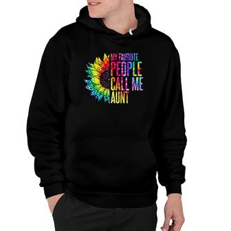 My Favorite People Call Me Aunt Sunflower Tie Dye Mother Day Hoodie - Seseable