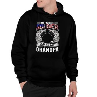 My Favorite Soldier Calls Me Grandpa Proud Army Grandfather Hoodie - Seseable