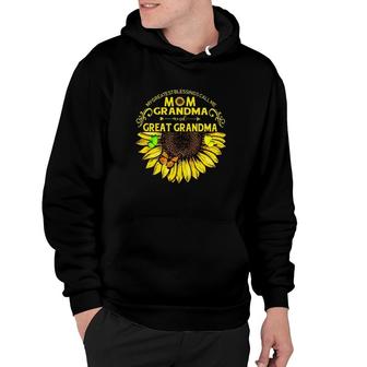 My Greatest Blessings Call Me Mom Grandma And Great Grandma Sunflower Butterfly Hoodie - Seseable