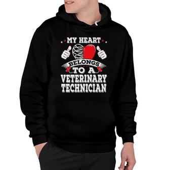 My Heart Belongs To A Veterinary Technician Valentines Day Hoodie - Seseable