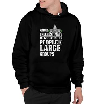 Never Underestimate Power Of Stupid People In Large Groups Hoodie - Seseable
