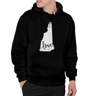 New Hampshire Home Lovevintage State Outline Hoodie | Mazezy