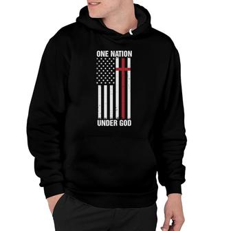 One Nation Under God Bible Verse White Graphic Christian Hoodie - Seseable