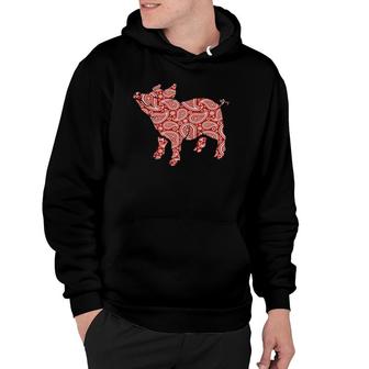 Paisley Pig Art For Girls And Women Gift Awesome Hoodie - Thegiftio UK
