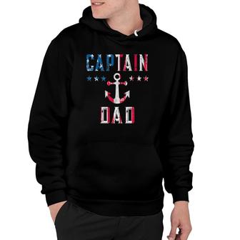 Patriotic Captain Dad American Flag Boat Owner 4Th Of July Hoodie - Seseable