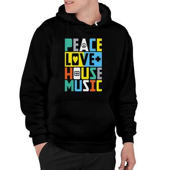 Peace Love Edm Gift Print Techno Festival House Music Hoodie - Thegiftio UK