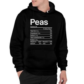 Peas Nutrition Facts Funny Thanksgiving Christmas Food Hoodie - Seseable