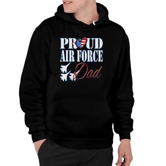 Proud Air Force Dad Us Heart Military Fathers Day Men Hoodie - Seseable