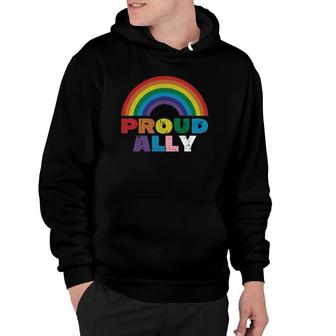 Proud Ally Lgbt Rainbow Gay Pride Month Hoodie - Seseable
