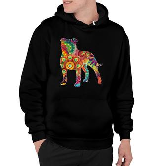 Psychedelic Trippy American Staffordshire Bull Terrier Lover Hoodie | Mazezy