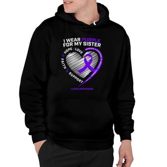 Purple Ribbon Gifts Men Women Warrior Sister Lupus Awareness Hoodie - Seseable