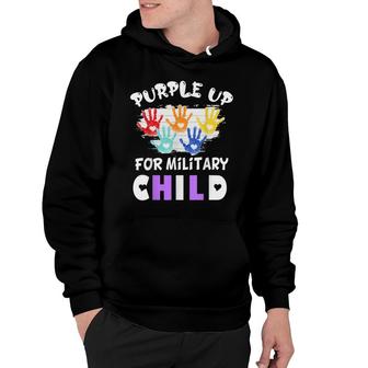 Purple Up For Military Kids Month Of The Military Child Hand Hoodie - Seseable
