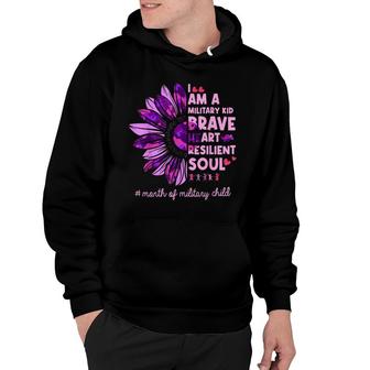 Purple Up For Military Kids Sunflower Military Child Month Hoodie - Seseable