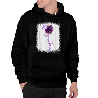 Purple Up Military Child Sunflower Leopard Bleached Hoodie - Seseable