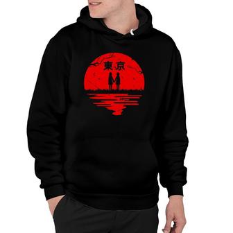Red Tokyo Japanese Moon Anime Teen Girls Hoodie - Thegiftio