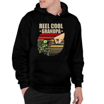 Reel Cool Grandpa Retro Fishing Fathers Day Gift Fist Bump Hoodie - Seseable
