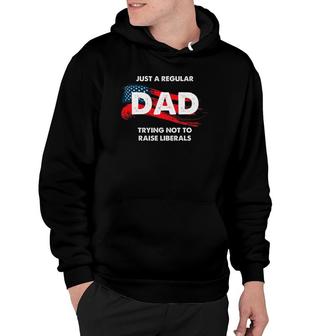Republican Just A Regular Dad Trying Not To Raise Liberals Hoodie - Seseable