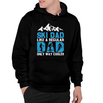 Skiing Winter Sports Distressed Cool Ski Dad Tee Fathers Day Hoodie - Seseable
