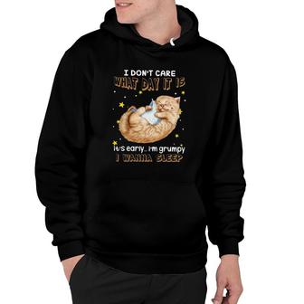 Sleeping Cat I Dont Care What Day It Is Pet Lover Hoodie | Mazezy CA