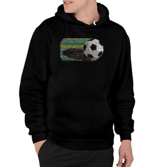 Soccer Ball With Stripes Vintage European Football Graphic Hoodie - Seseable