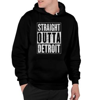 Straight Outta Detroit Motor City Distressed Look Hoodie - Thegiftio UK