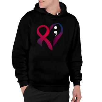 Suicide Prevention Heart Semicolon Mental Health Awareness Hoodie - Seseable