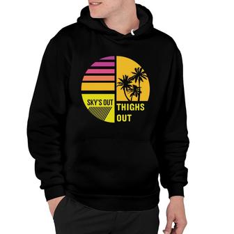 Sunset 80S 90S Skys Out Thighs Out Palm Tree Vintage Hoodie | Seseable UK