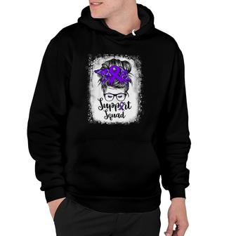 Support Squad Messy Bun Purple Warriorr Epilepsy Awareness Hoodie | Mazezy