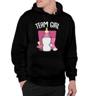 Team Girl Pink Funny Gender Reveal Baby Shower Party Family Hoodie | Mazezy