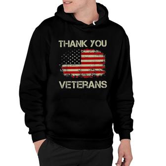 Thank You Veterans American Flag Hoodie - Seseable