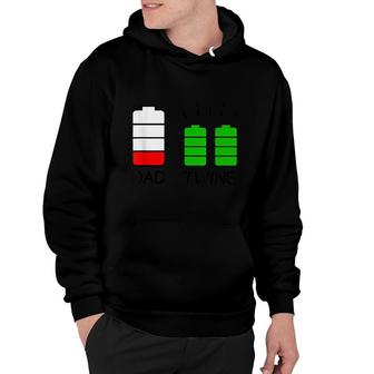 Twin Dad Low Battery Tired Dad Of Twins Hoodie - Thegiftio UK